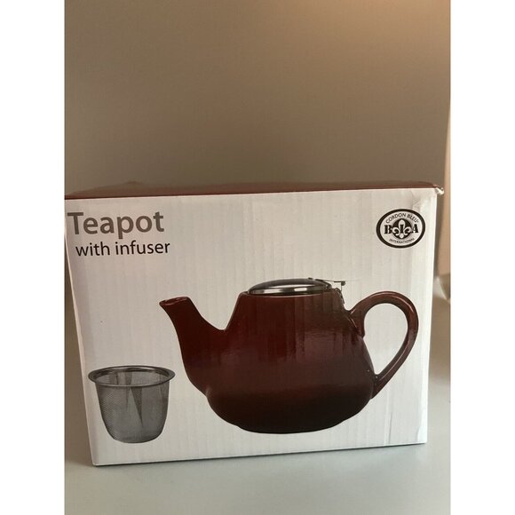 New In Box  Cordon Bleu Teapot With Infuser Color RED - Picture 11 of 12